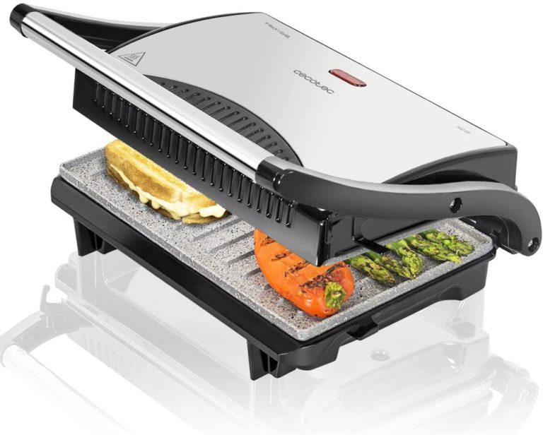 Parrilla Cecotec Rock and Grill 700W con Revestimiento RockStone y Placa Superior Flotante