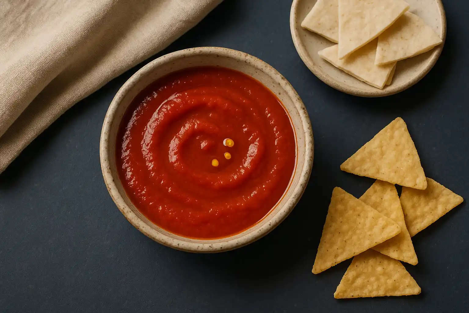 Bol de salsa de chile casera fácil y rápida, receta con tomates y chiles frescos, lista para servir.