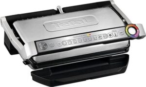 Tefal optigill XL GC722D16 con superficie estriada XL y con 9 programas de cocción