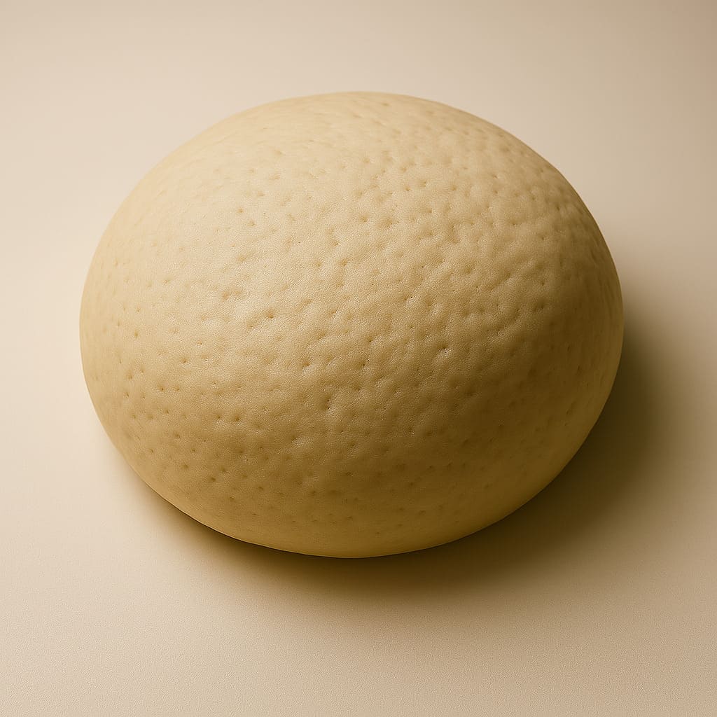 Proceso de amasado de la masa de pan casero sobre una superficie enharinada.