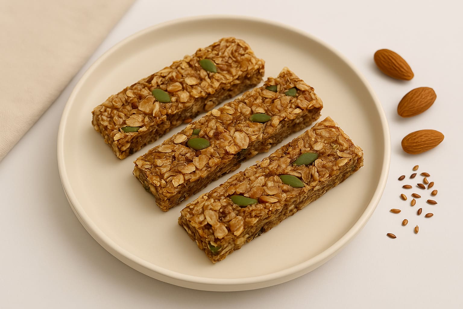 Barritas de cereales caseras, opción de desayuno saludable para llevar.