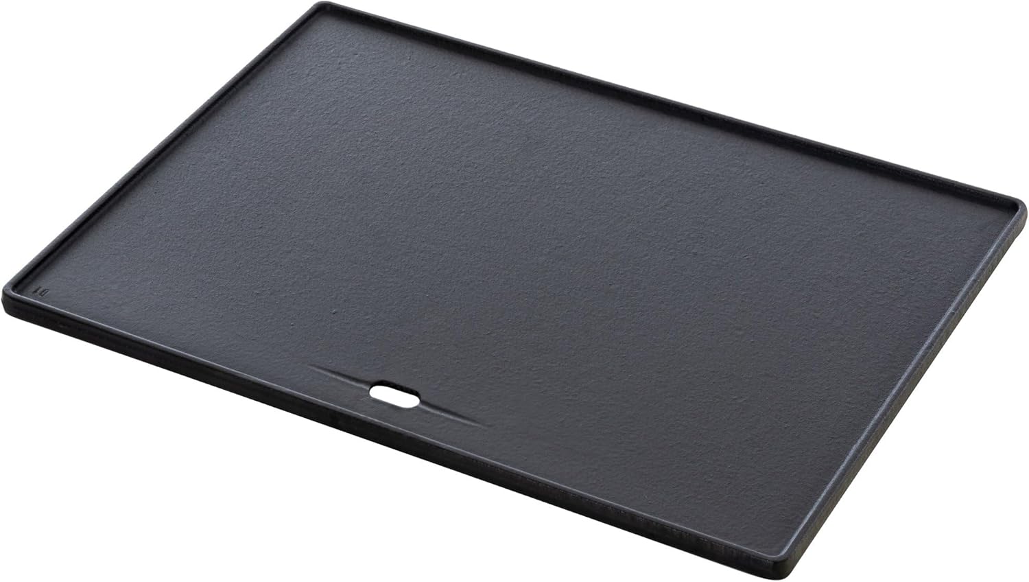 Lado liso de la plancha de hierro fundido para alimentos delicados.