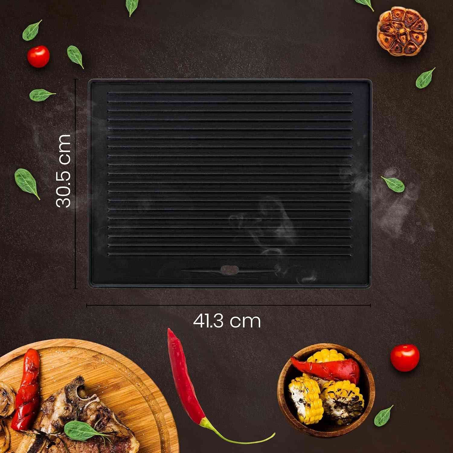 Plancha de hierro fundido reversible CLP para barbacoa