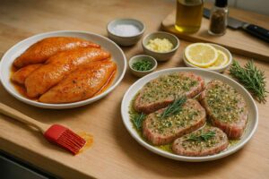 marinadas caseras para pollo, carne y pescado en plancha o barbacoa